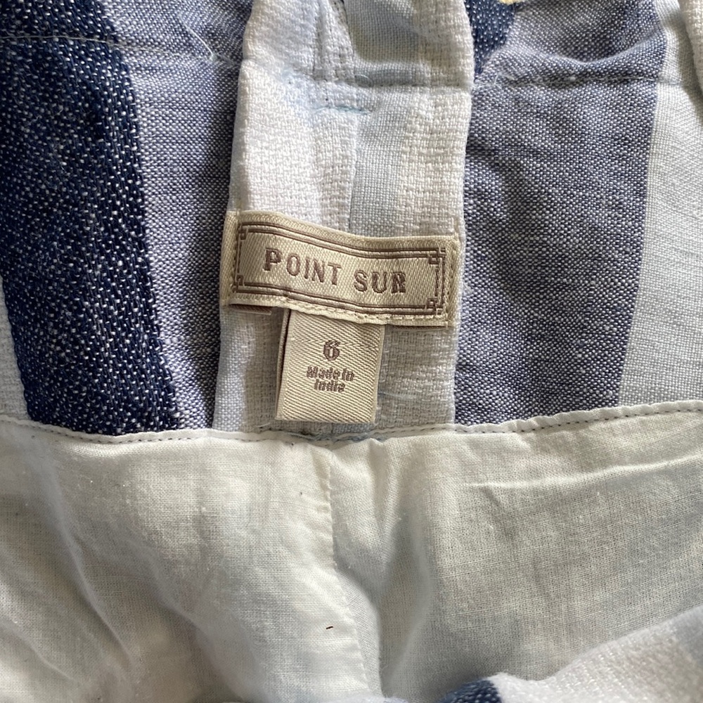 J.Crew Point Sur Linen Striped Paperbag Waist Pants - Picture 7 of 9